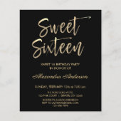 Budget Gold Black Sweet Sixteen-dag Flyer (Voorkant)