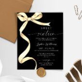 Budget Gold Bow Sweet 16 Verjaardag Uitnodiging