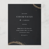 Budget Gold Cocktail Dinner Party Uitnodiging (Voorkant)