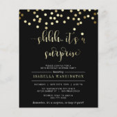 Budget Gold Confetti Surprise Birthday Party (Voorkant)
