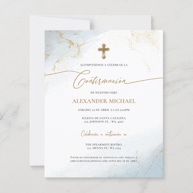 Budget Gold Cross Boy Confirmation Confirmacion  (Voorkant)