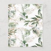 Budget Gold Eucalyptus Elegant Wedding Invitation (Achterkant)