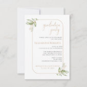 Budget Gold Eucalyptus Greenery Invitation du Grad (Devant)