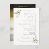 Budget Gold Eucalyptus Greenery Invitation du Grad (Devant / Derrière)