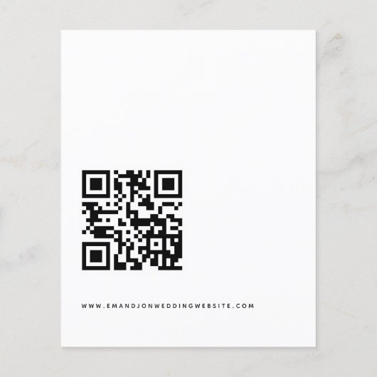 Budget Gold Feuilles QR Code Mariage RSVP Enclôtur (Dos)