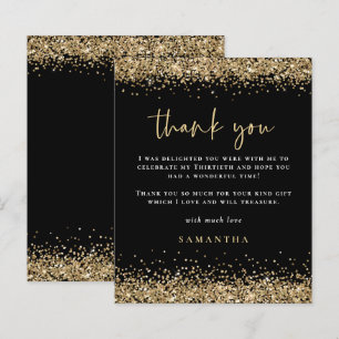 Budget Gold Glitter 30th Birthday Black Hartelijk 
