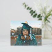 Budget Gold Glitter Afstuderen Foto aankondiging (Staand voorkant)