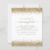 Budget Gold Glitter Baby shower Invitation (Voorkant)