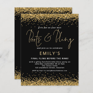 BUDGET Gold Glitter Black Bachelorette Disco