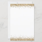 Budget Gold Glitter Borders Verloving Uitnodiging (Achterkant)