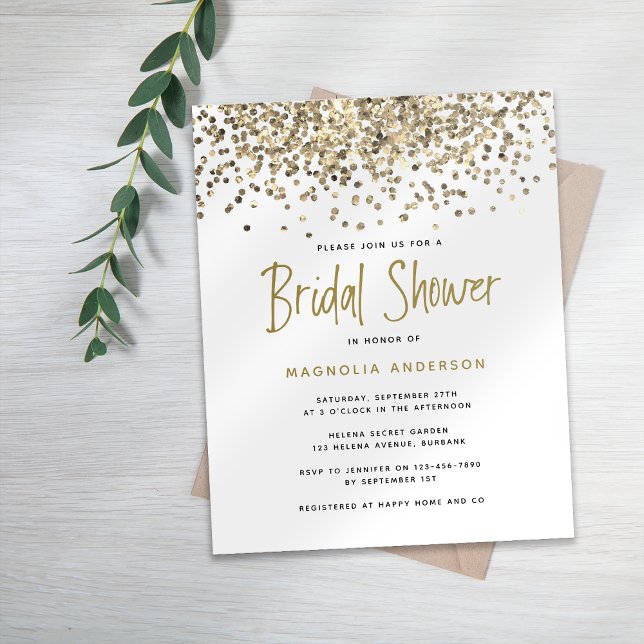 BUDGET Gold Glitter Bridal Shower (Creator heeft geüpload)