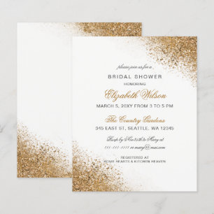 Budget Gold Glitter Bridal Shower-uitnodiging