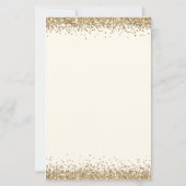 Budget Gold Glitter Cream Verloving Uitnodiging (Achterkant)