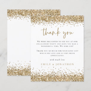 Budget Gold Glitter Engagement Party Dank u