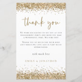 Budget Gold Glitter Engagement Party Dank u (Voorkant)