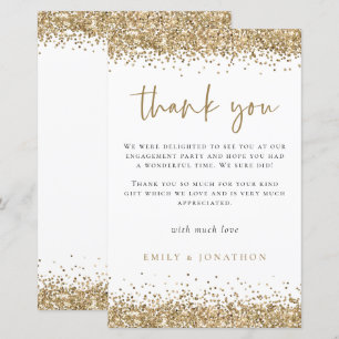 Budget Gold Glitter Engagement Party Dank u