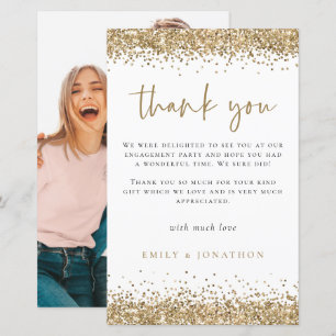 Budget Gold Glitter Foto Verloving Hartelijk dank