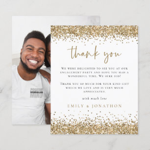 Budget Gold Glitter Foto Verloving Hartelijk dank