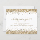 Budget Gold Glitter-grenzen Gelukkig nieuwjaar Kaa (Voorkant)