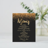 Budget Gold Glitter Luxury Flat Menu Kaart (Staand voorkant)