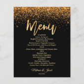 Budget Gold Glitter Luxury Flat Menu Kaart (Voorkant)