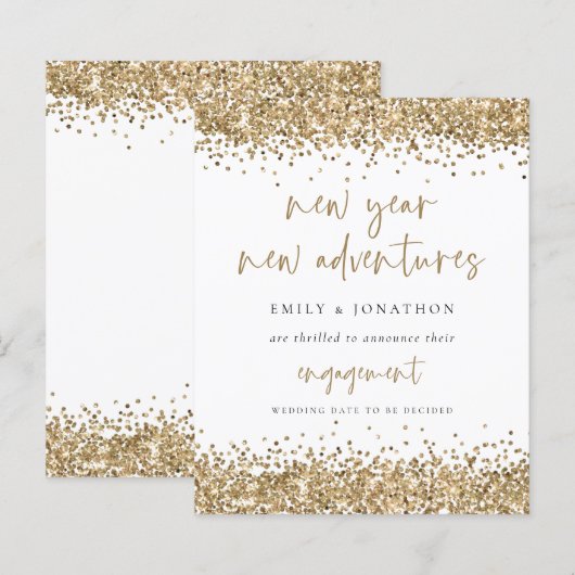 Budget Gold Glitter New Adventures Verloving (Voorkant / Achterkant)