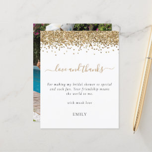 Budget Gold Glitter Photo Vrijgezellenfeest Bedank
