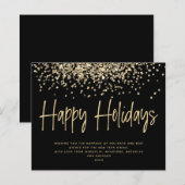 BUDGET Gold Glitter Prettige feestdagen Kaart (Voorkant / Achterkant)