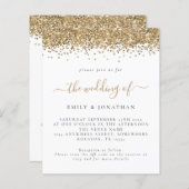 Budget Gold Glitter QR code Weddenschap (Voorkant / Achterkant)