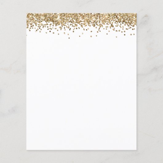 Budget Gold Glitter Script Engagement Party nodigt (Achterkant)