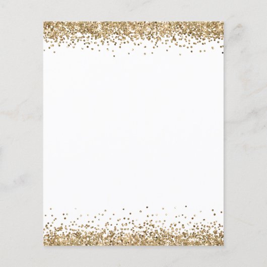 Budget Gold Glitter Script Verloving Invitation (Achterkant)