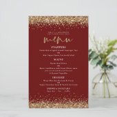 Budget Gold Glitter Script Weddenschap Bourgogne M (Staand voorkant)