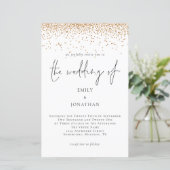 Budget Gold Glitter Script Weduwen Uitnodiging (Staand voorkant)