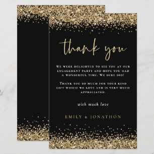 Budget Gold Glitter Verloving Black Hartelijk dank