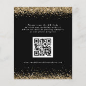 Budget Gold Glitter Wedding QR Code Save the Date (Achterkant)