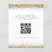 Budget Gold Glitter Wedding QR Code Save the Date (Achterkant)