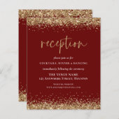 Budget Gold Glitter Wedding Reception Burgundy enc (Voorkant / Achterkant)