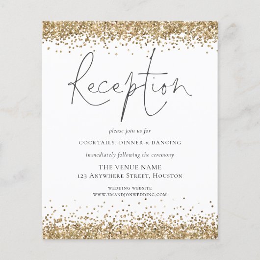 Budget Gold Glitter Wedding Reception Encl (Voorkant)