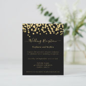 Budget Gold Glitter Wedding Reception nodigt uit (Staand voorkant)