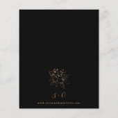 Budget Gold led Floral Black & Gold Wedding Flyer (Achterkant)