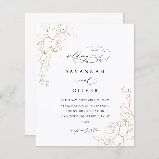 Budget Gold-led Floral Wedding (Voorkant / Achterkant)