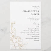 Budget Gold-led Floral Wedding Ceremony MEDIUM Flyer (Voorkant)