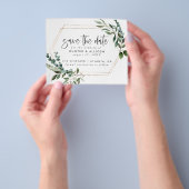 Budget Gold Lijst Floral Save the Date Flyer (Hand)