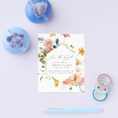 Budget Gold Lijst Floral Save the Date Flyer (Enkel)