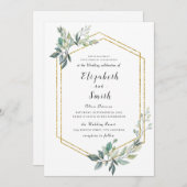 Budget Gold Lijst Flyer Rustic Foliage Wedding Kaart (Voorkant / Achterkant)