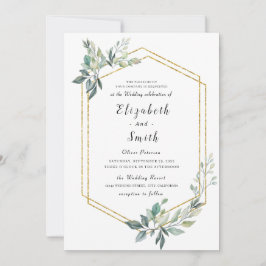 Budget Gold Lijst Flyer Rustic Foliage Wedding Kaart