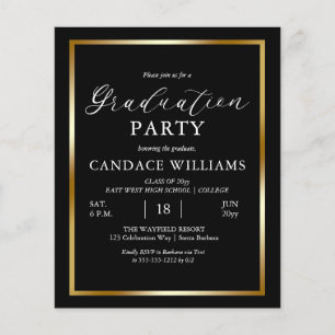 Budget Gold Lijst Minimalist Party Invitation Flye Flyer