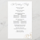 Budget Gold Lined Floral Wedding Programme MOYEN (Dos)