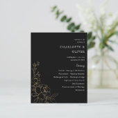 Budget Gold Lnd Floral Mariage Cérémonie Programme (Debout devant)