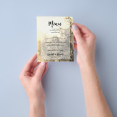 Budget Gold Marble Wedding Menu Flyer (Hand)